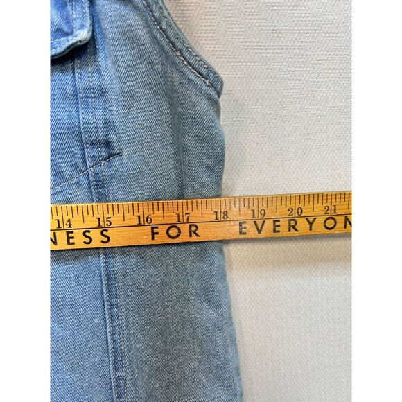 Bill Blass Women's Embroidered Jeans Vest Stretch Denim Size M Blue Sleeveless - Picture 8 of 11